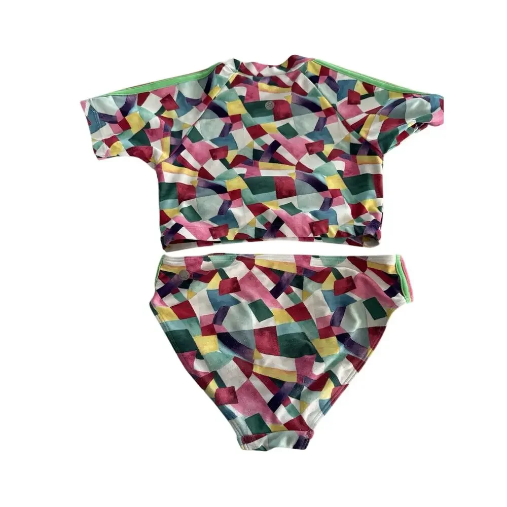 Zella Girls Geometric Rainbow Bikini size 10
